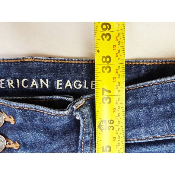American Eagle Outfitters Size 00 Regular Womens 31" Inseam Kick Boot Blue Jeans - Picture 13 of 13